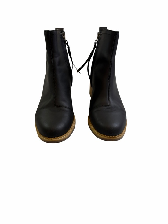 Toms Shoes - Toms Black Leather Ankle Boots with Tan Sole
